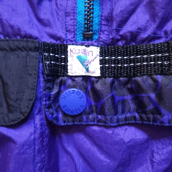 Kaelin Vintage Ski Women's Purple Striped Pullover Anorak Jacket Size 8 - Picture 8 of 9